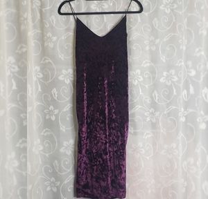 Purple Velvet Bodycon Medium Dress